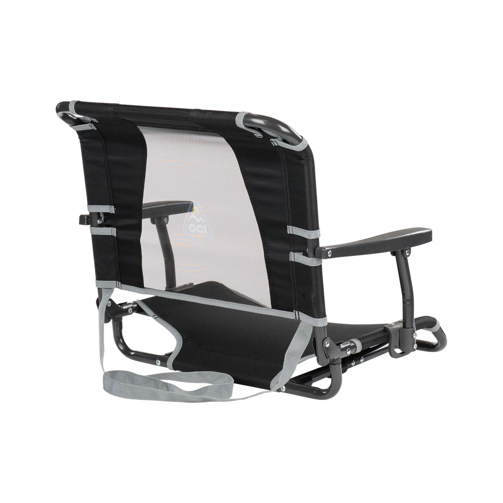 Secure-Hook Big Comfort Stadium Chair with Armrests - Choice 465 - Lightweight Folding Bleacher Chair with Cushioning Detail