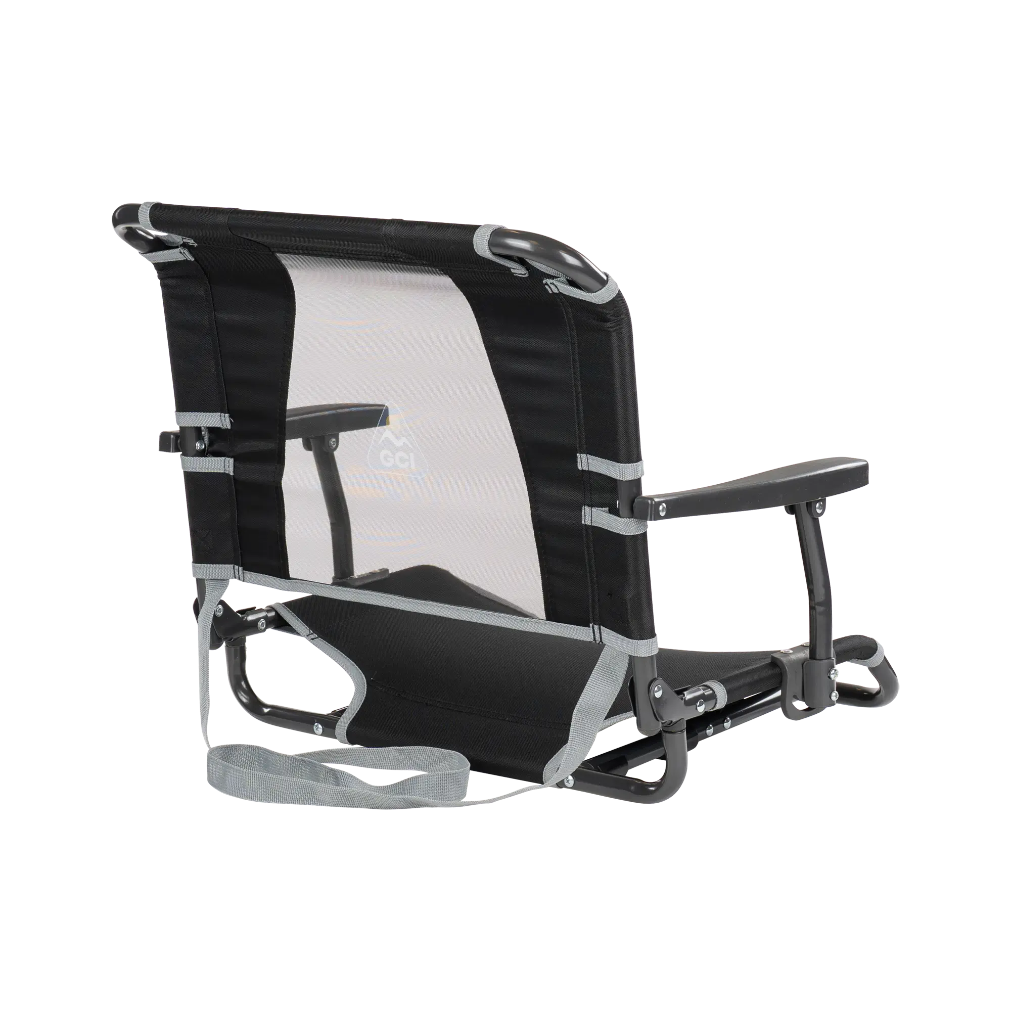 Secure-Hook Big Comfort Stadium Chair with Armrests - Choice 465 - Lightweight Folding Bleacher Chair with Cushioning Detail
