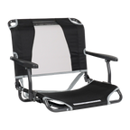 Secure-Hook Big Comfort Stadium Chair with Armrests - Choice 465 - Lightweight Folding Bleacher Chair with Cushioning - Black