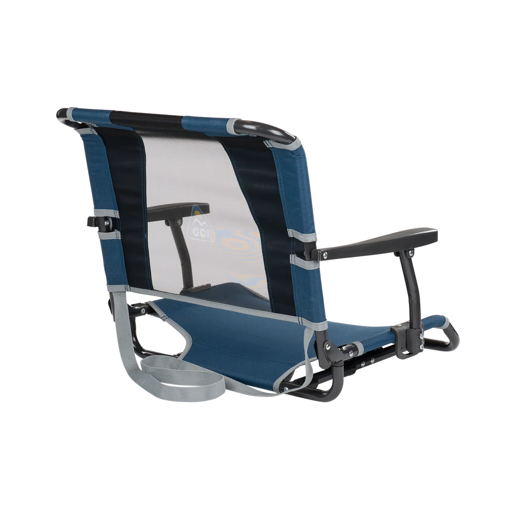 Secure-Hook Big Comfort Stadium Chair with Armrests - Choice 465 - Lightweight Folding Bleacher Chair with Cushioning Detail