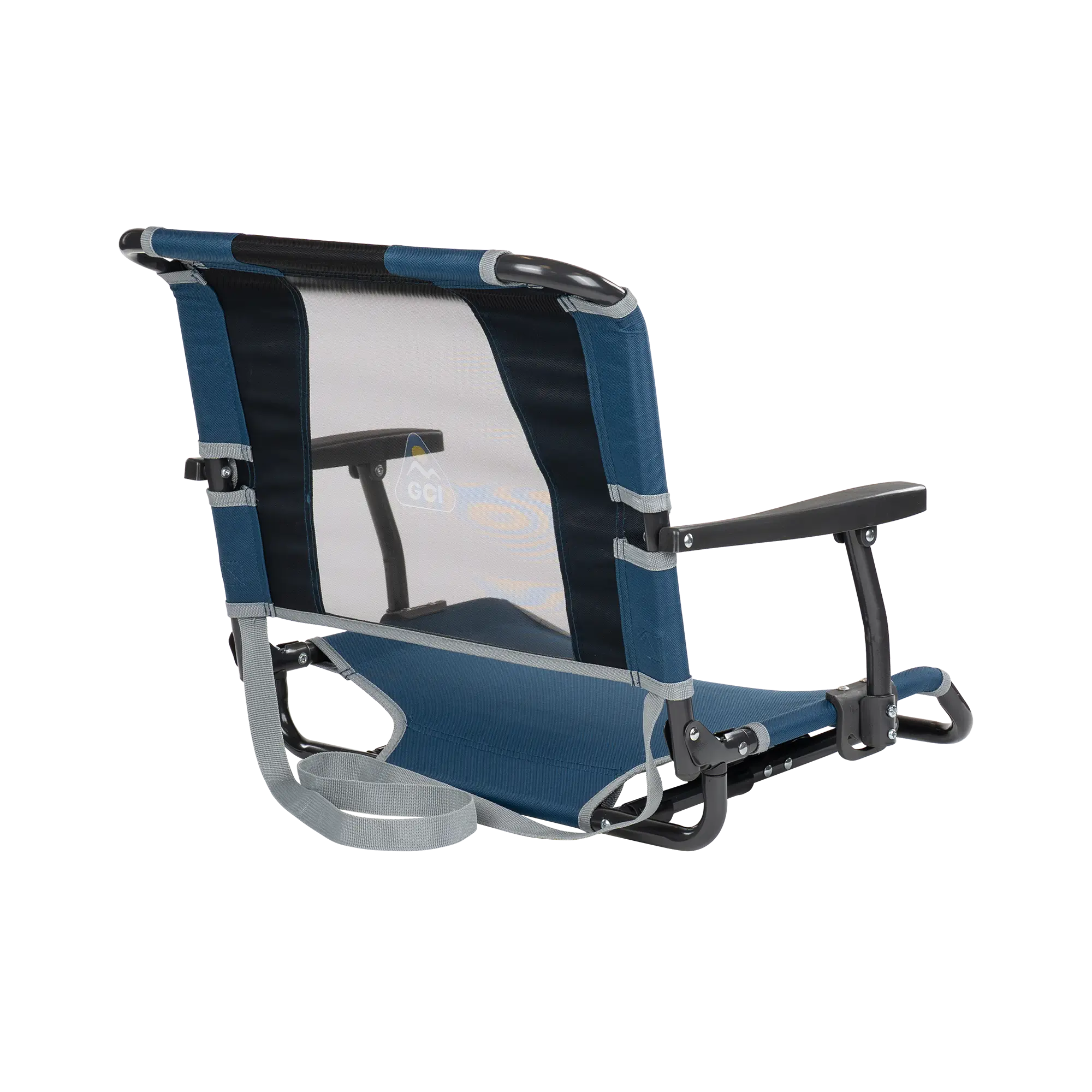 Secure-Hook Big Comfort Stadium Chair with Armrests - Choice 465 - Lightweight Folding Bleacher Chair with Cushioning Detail