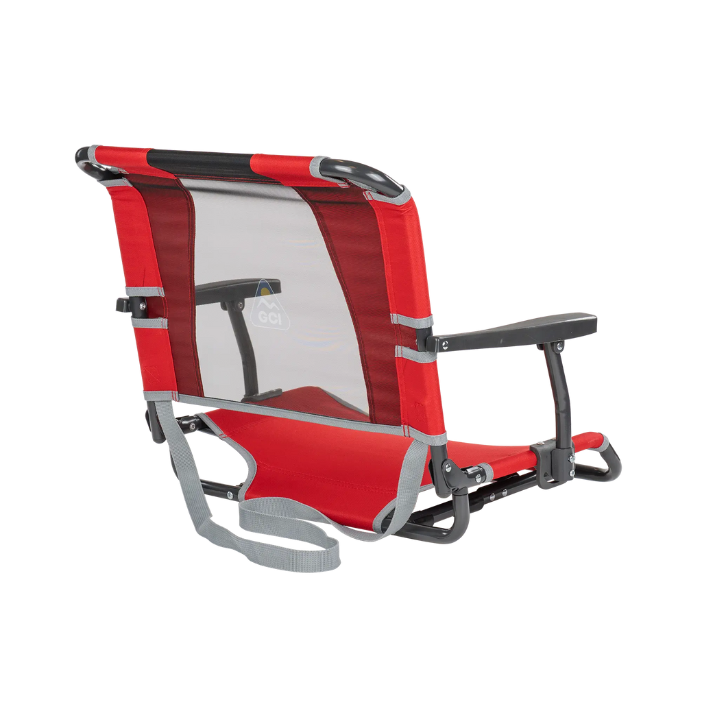 Secure-Hook Big Comfort Stadium Chair with Armrests - Choice 465 - Lightweight Folding Bleacher Chair with Cushioning Detail