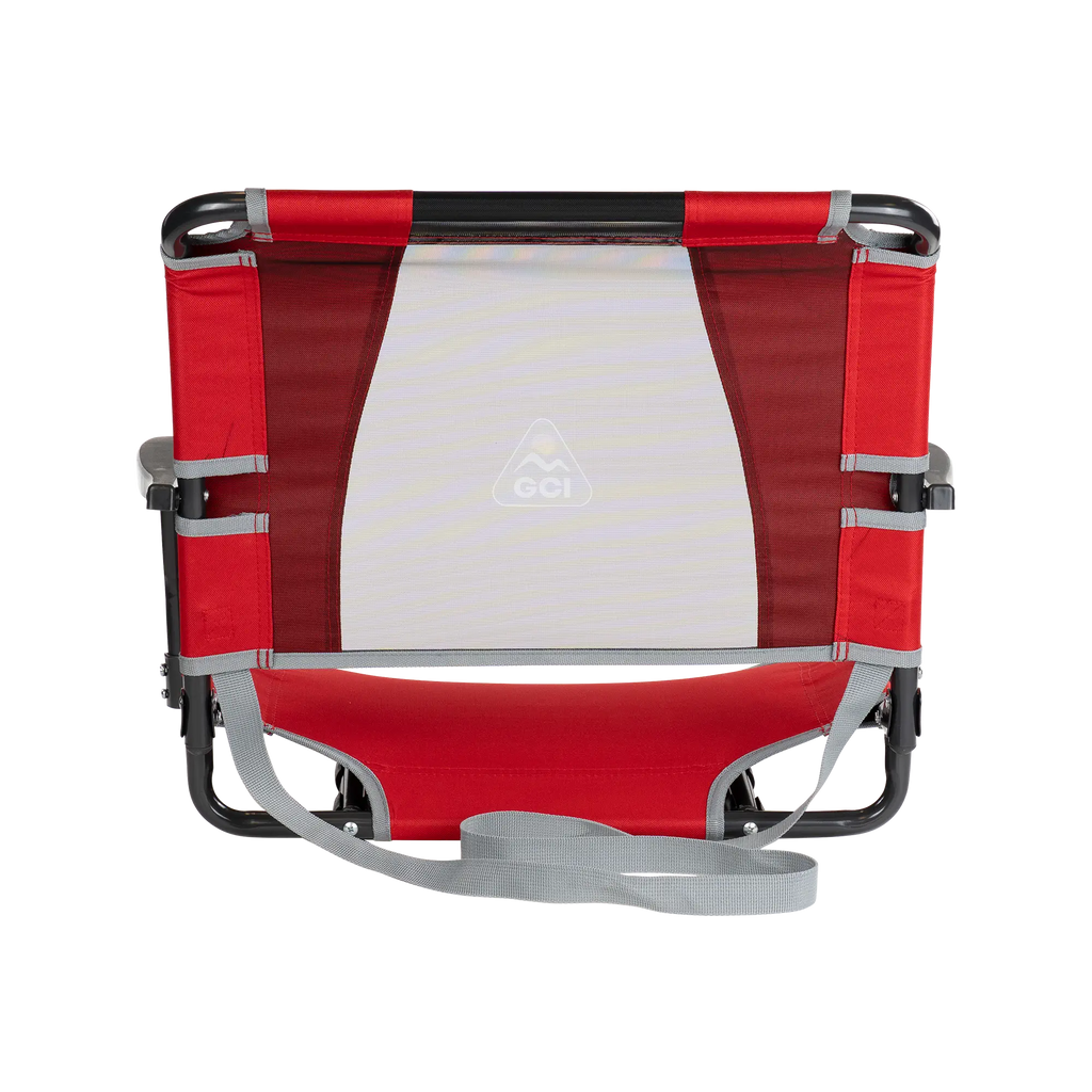 Secure-Hook Big Comfort Stadium Chair with Armrests - Choice 465 - Lightweight Folding Bleacher Chair with Cushioning Detail