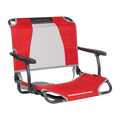 Secure-Hook Big Comfort Stadium Chair with Armrests - Choice 465 - Lightweight Folding Bleacher Chair with Cushioning - Red
