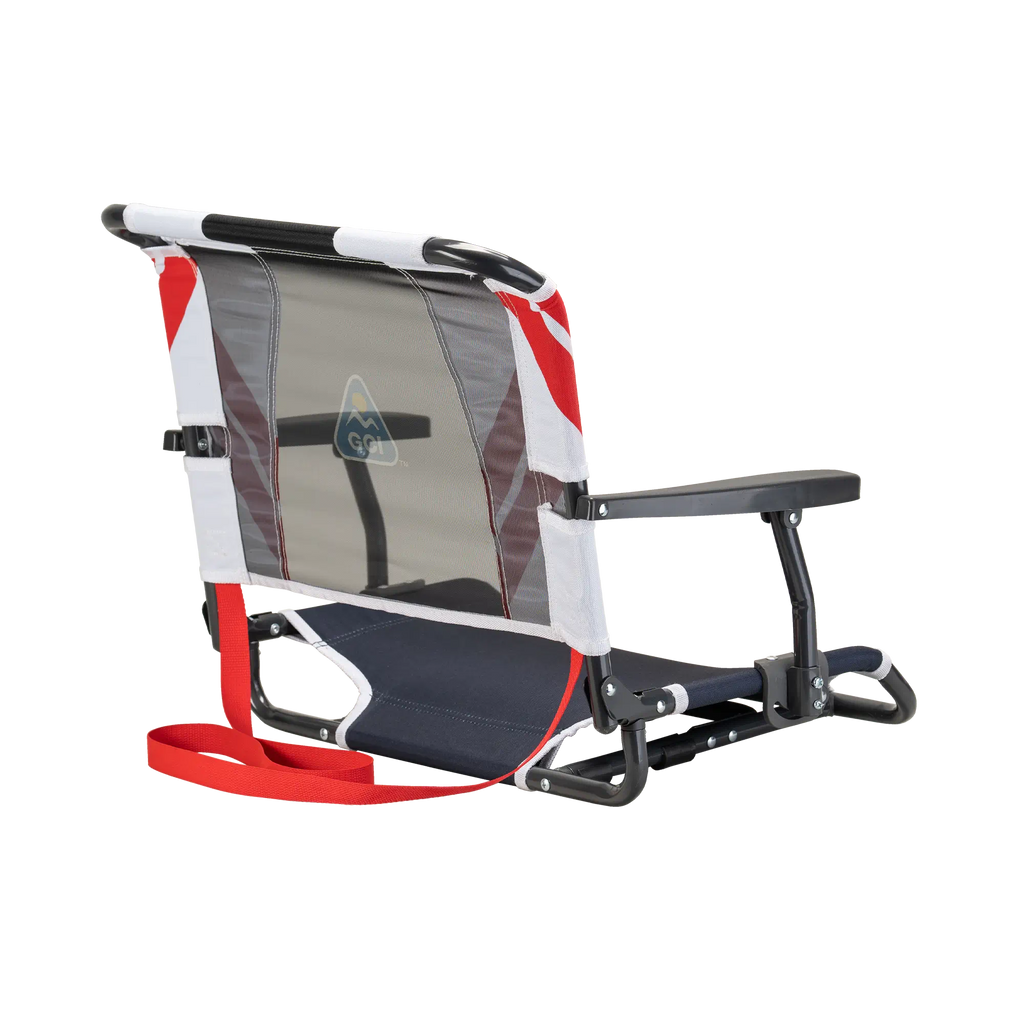 Secure-Hook Big Comfort Stadium Chair with Armrests - Choice 465 - Lightweight Folding Bleacher Chair with Cushioning Detail
