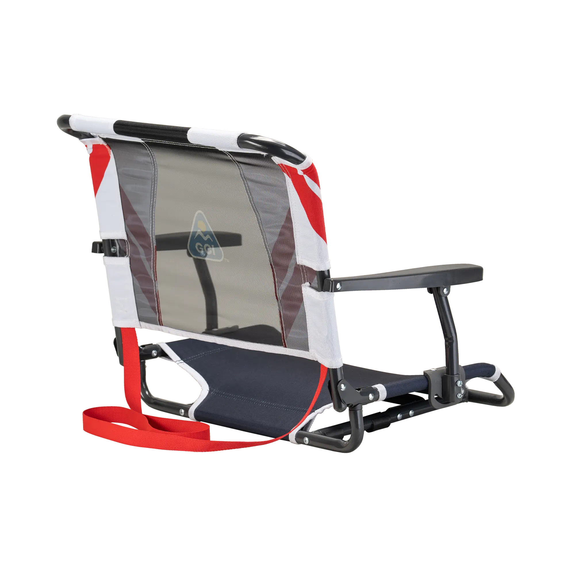 Secure-Hook Big Comfort Stadium Chair with Armrests - Choice 465 - Lightweight Folding Bleacher Chair with Cushioning Detail