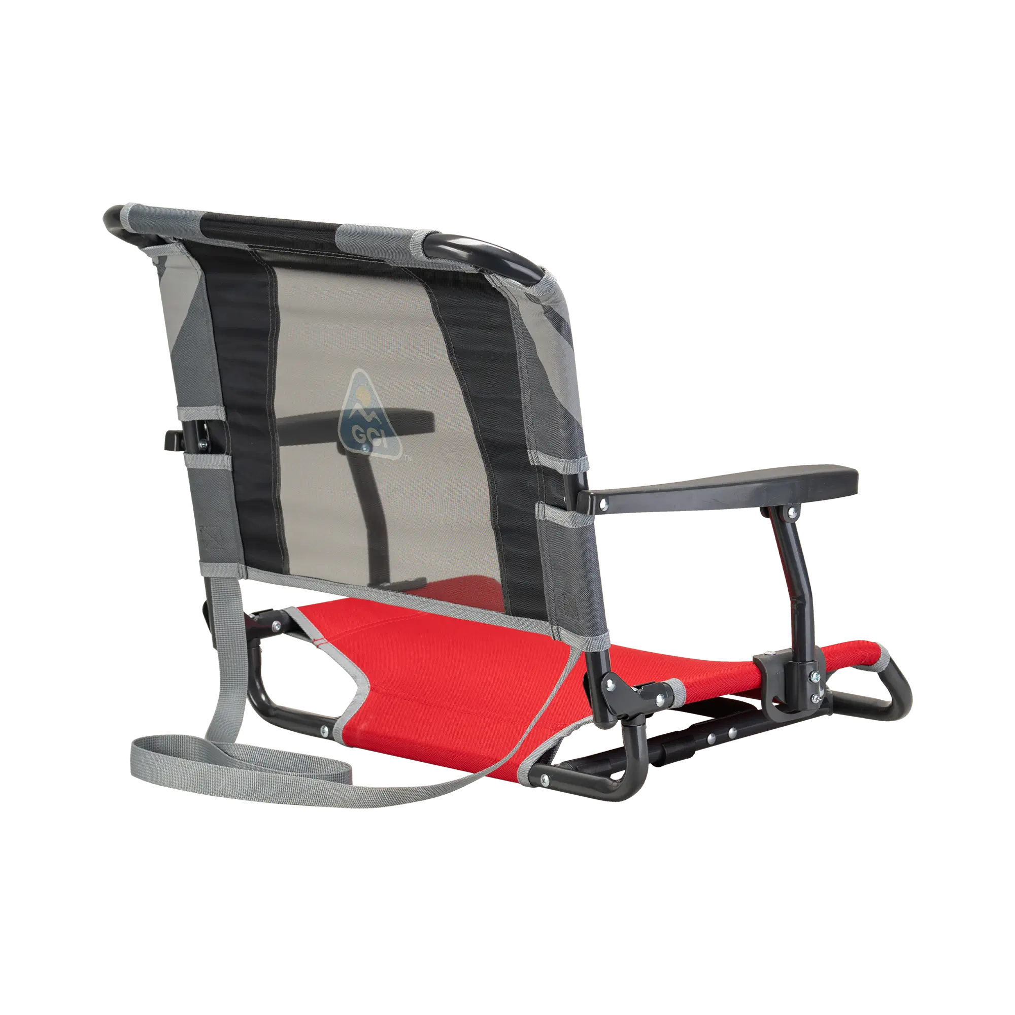 Secure-Hook Big Comfort Stadium Chair with Armrests - Choice 465 - Lightweight Folding Bleacher Chair with Cushioning Detail
