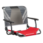 Secure-Hook Big Comfort Stadium Chair with Armrests - Choice 465 - Lightweight Folding Bleacher Chair with Cushioning - Red/Gray