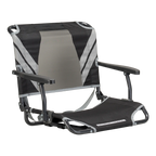 Secure-Hook Big Comfort Stadium Chair with Armrests - Choice 465 - Lightweight Folding Bleacher Chair with Cushioning - Black/Gray