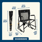 Luxury Camp Freestyle Rocker - Choice 711 - Heavy-Duty Kickback Rocker with Beverage Holder Detail