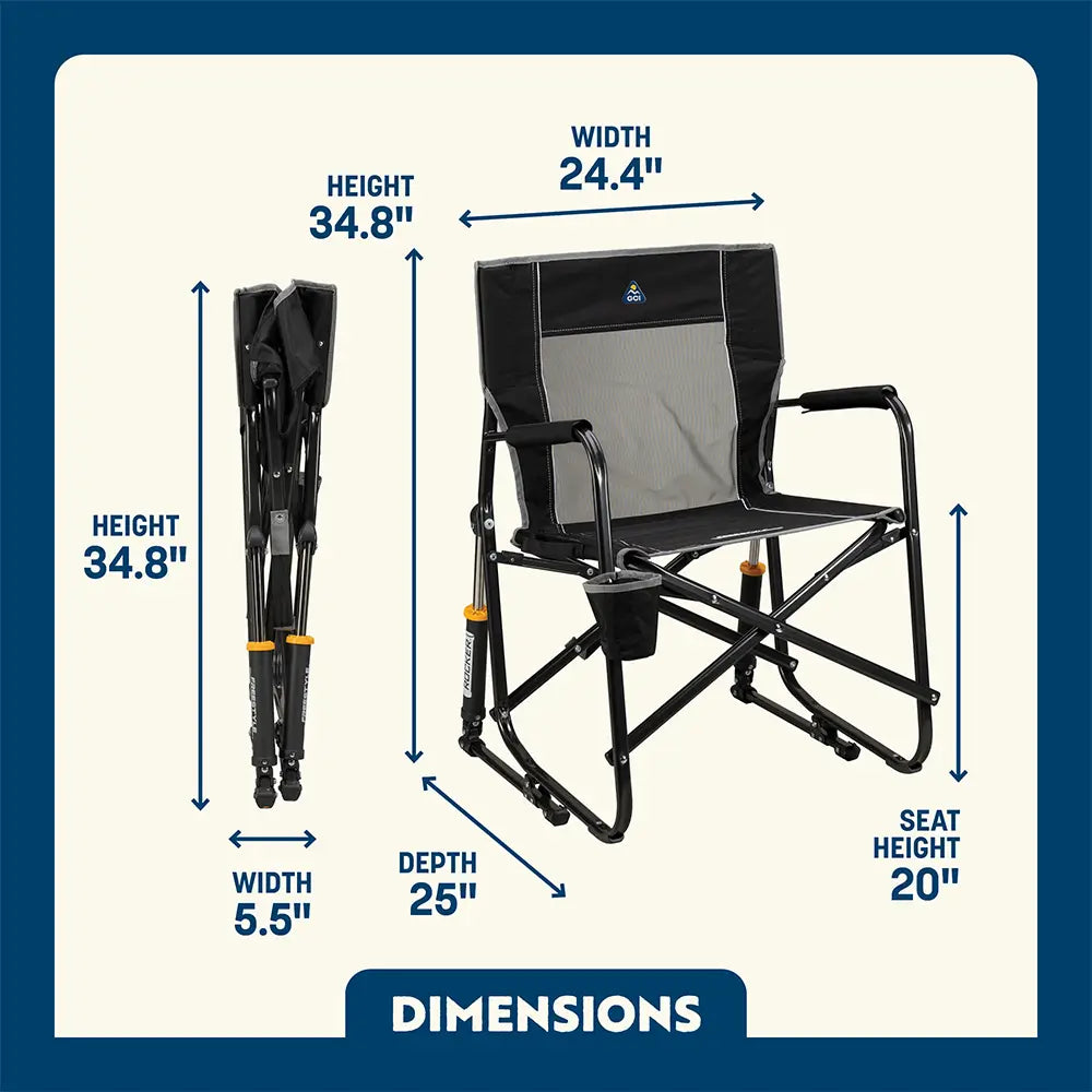 Luxury Camp Freestyle Rocker - Choice 711 - Heavy-Duty Kickback Rocker with Beverage Holder Detail