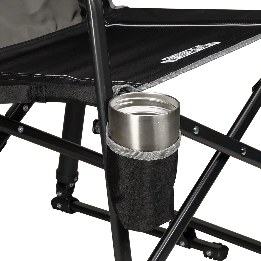 Luxury Camp Freestyle Rocker - Choice 711 - Heavy-Duty Kickback Rocker with Beverage Holder Detail