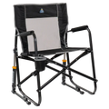 Luxury Camp Freestyle Rocker - Choice 711 - Heavy-Duty Kickback Rocker with Beverage Holder - Black