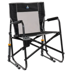 Luxury Camp Freestyle Rocker - Choice 711 - Heavy-Duty Kickback Rocker with Beverage Holder - Black