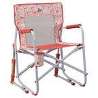 Luxury Camp Freestyle Rocker - Choice 711 - Heavy-Duty Kickback Rocker with Beverage Holder - Pink Sundress