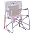 Luxury Camp Freestyle Rocker - Choice 711 - Heavy-Duty Kickback Rocker with Beverage Holder - Pink/Purple