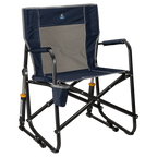 Luxury Camp Freestyle Rocker - Choice 711 - Heavy-Duty Kickback Rocker with Beverage Holder - Indigo