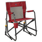 Luxury Camp Freestyle Rocker - Choice 711 - Heavy-Duty Kickback Rocker with Beverage Holder - Cinnamon