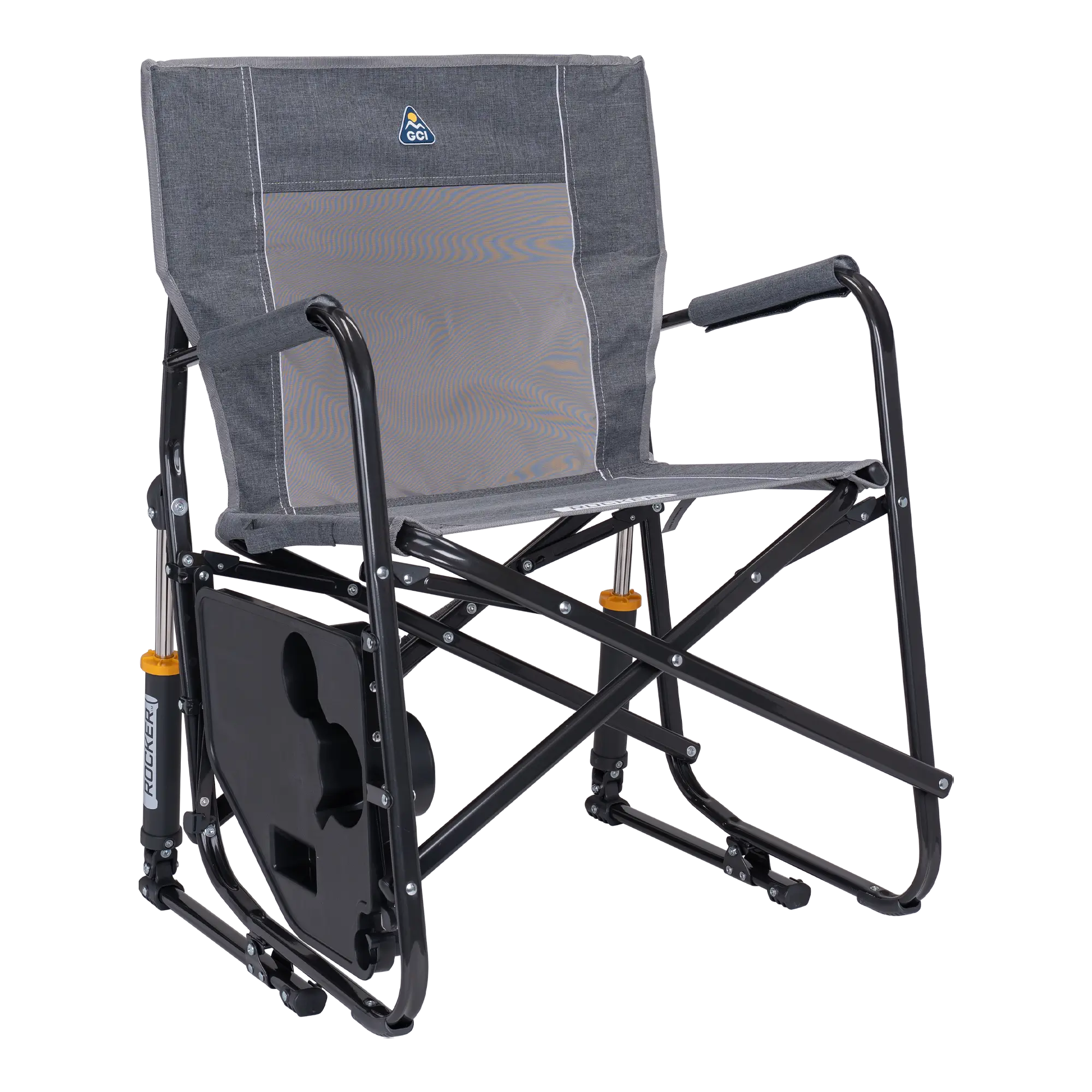 Heavy-Duty Freestyle Freestyle Rocker with Side Table - Choice 853 - Patented Spring-Action Rocking Chair for Camping Detail