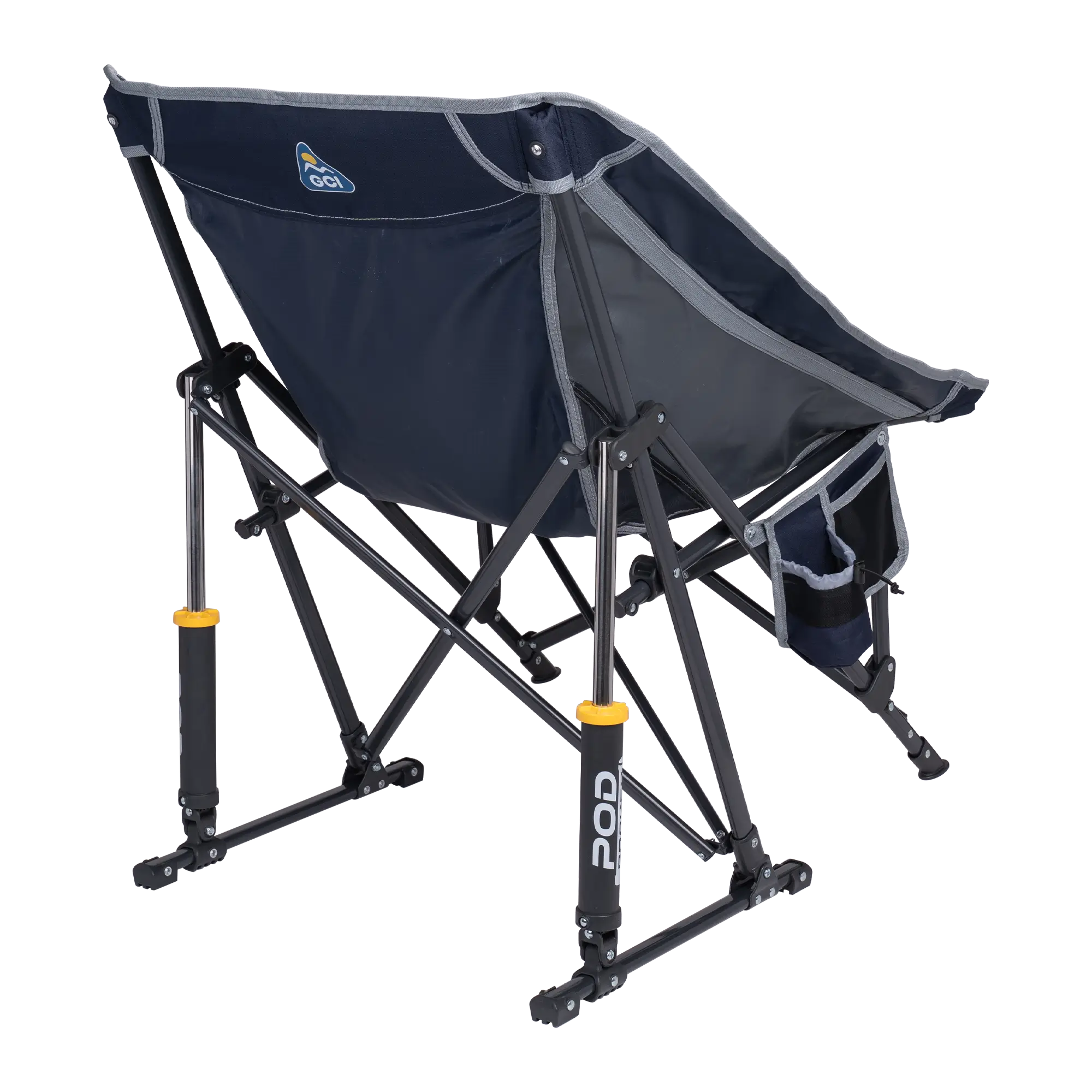 Luxury Camp Pod Rocker - Choice 933 - Heavy-Duty Kickback Rocker with Beverage Holder Detail