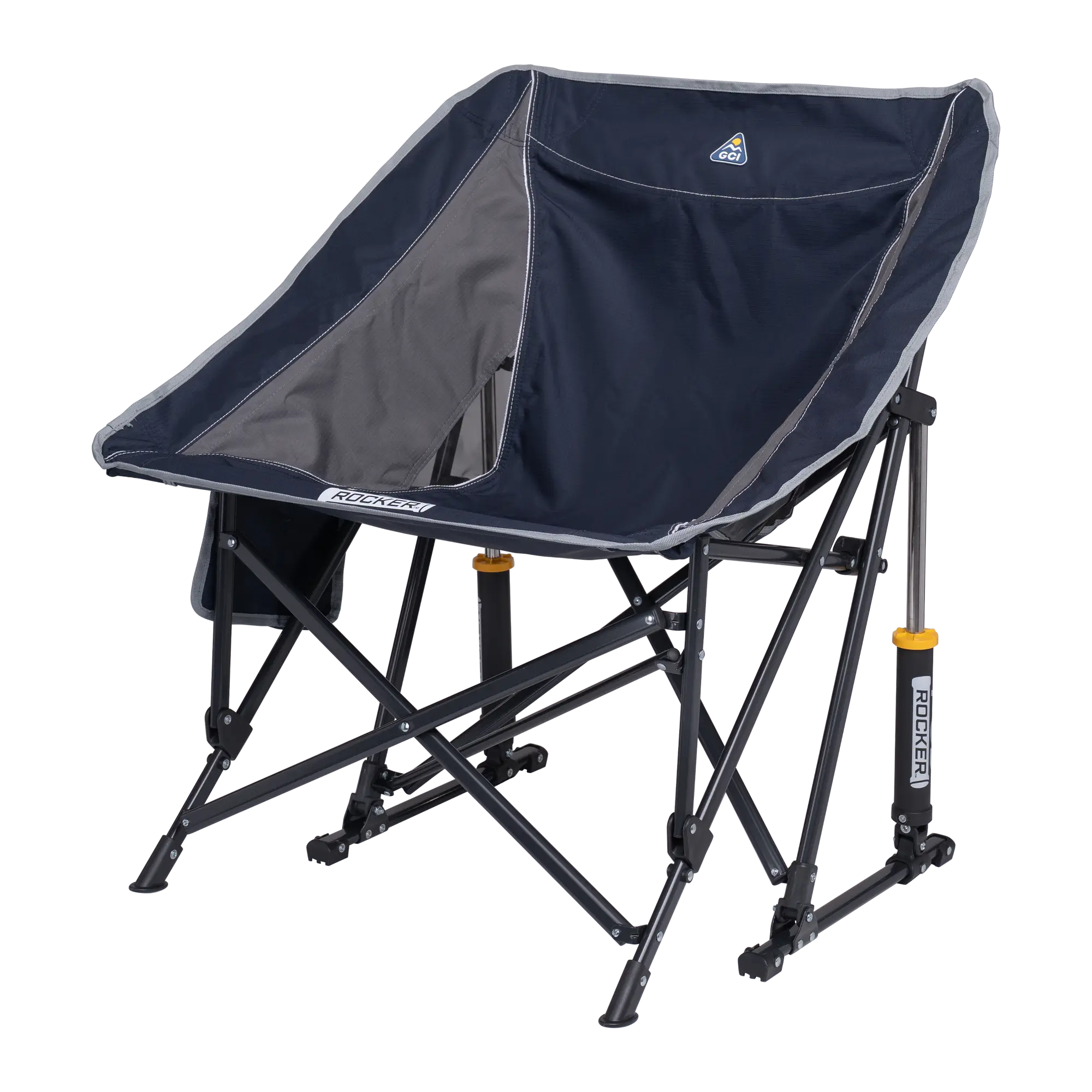 Luxury Camp Pod Rocker - Choice 933 - Heavy-Duty Kickback Rocker with Beverage Holder Detail