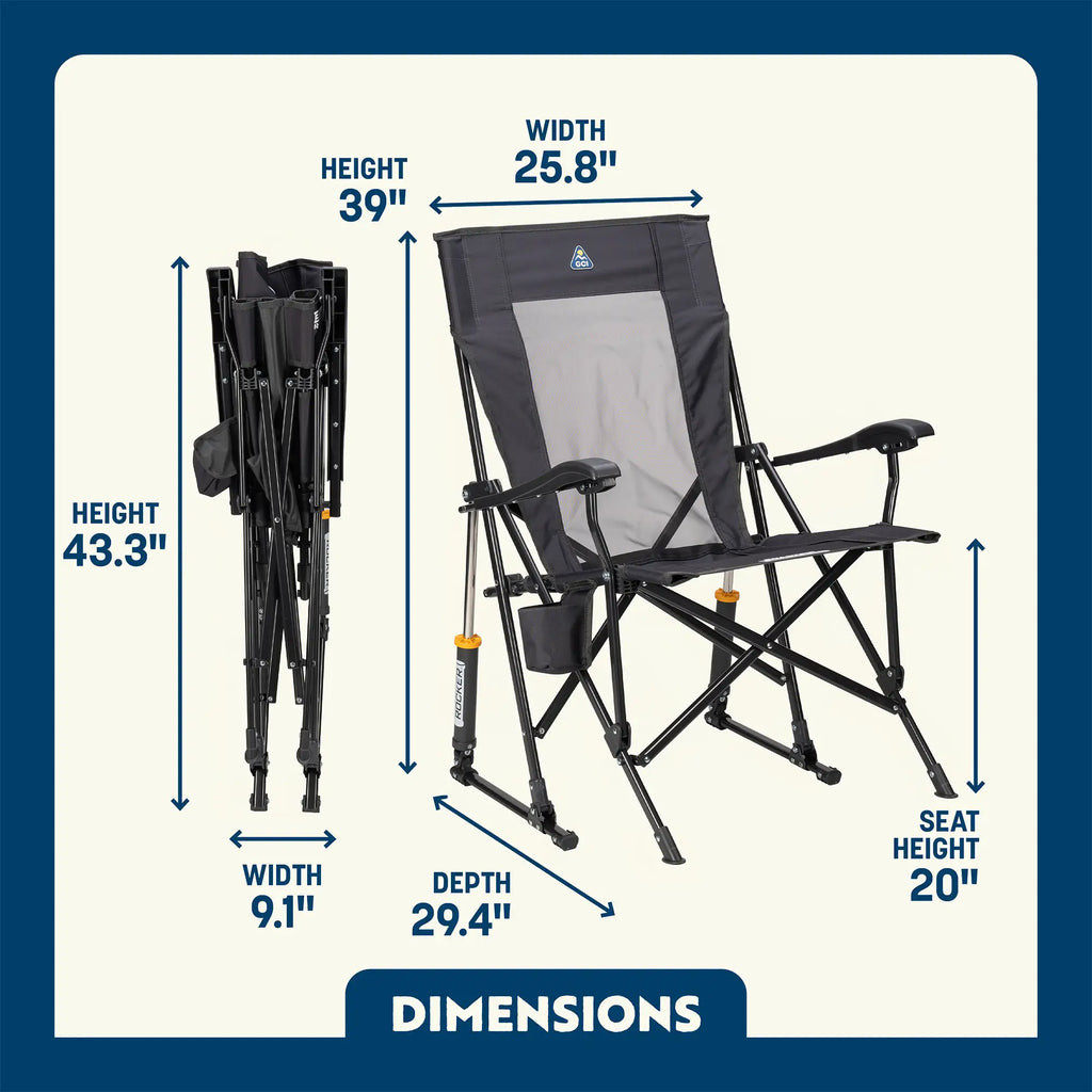 Heavy-Duty Freestyle RoadTrip Rocker - Choice 855 - Freestyle Rocker Portable Outdoor Folding Chair Detail