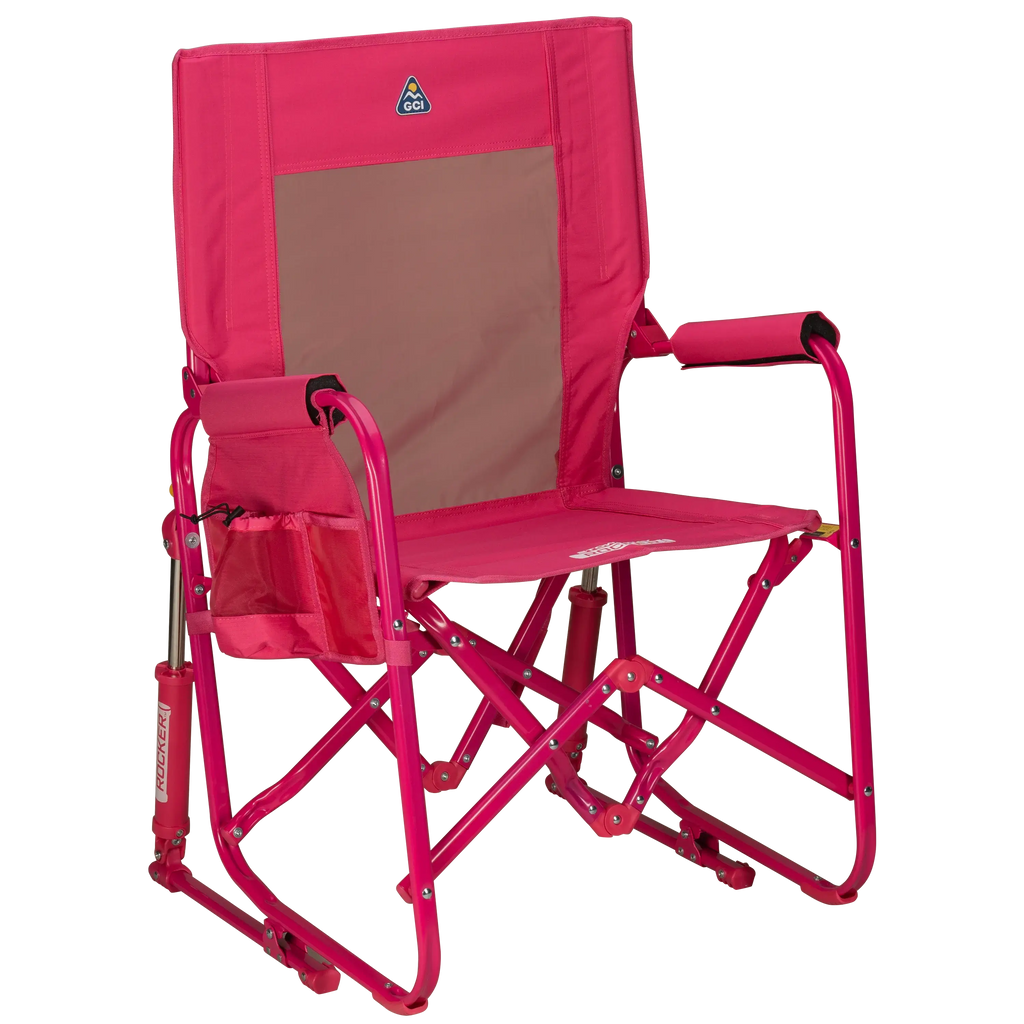 Patented Spring-Action Stowaway Rocker - Choice 794 - Patented Spring-Action Rocking Chair for Camping - Bright Pink
