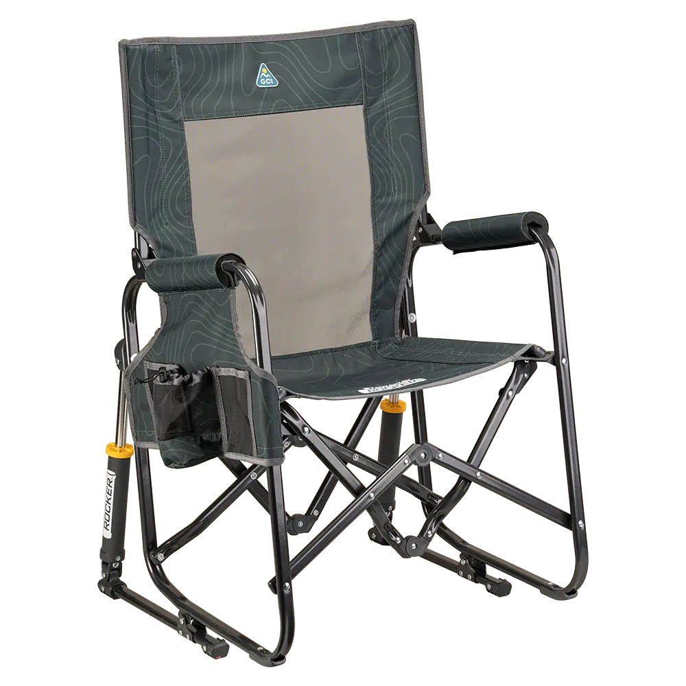Patented Spring-Action Stowaway Rocker - Choice 794 - Patented Spring-Action Rocking Chair for Camping - Hunter Topo