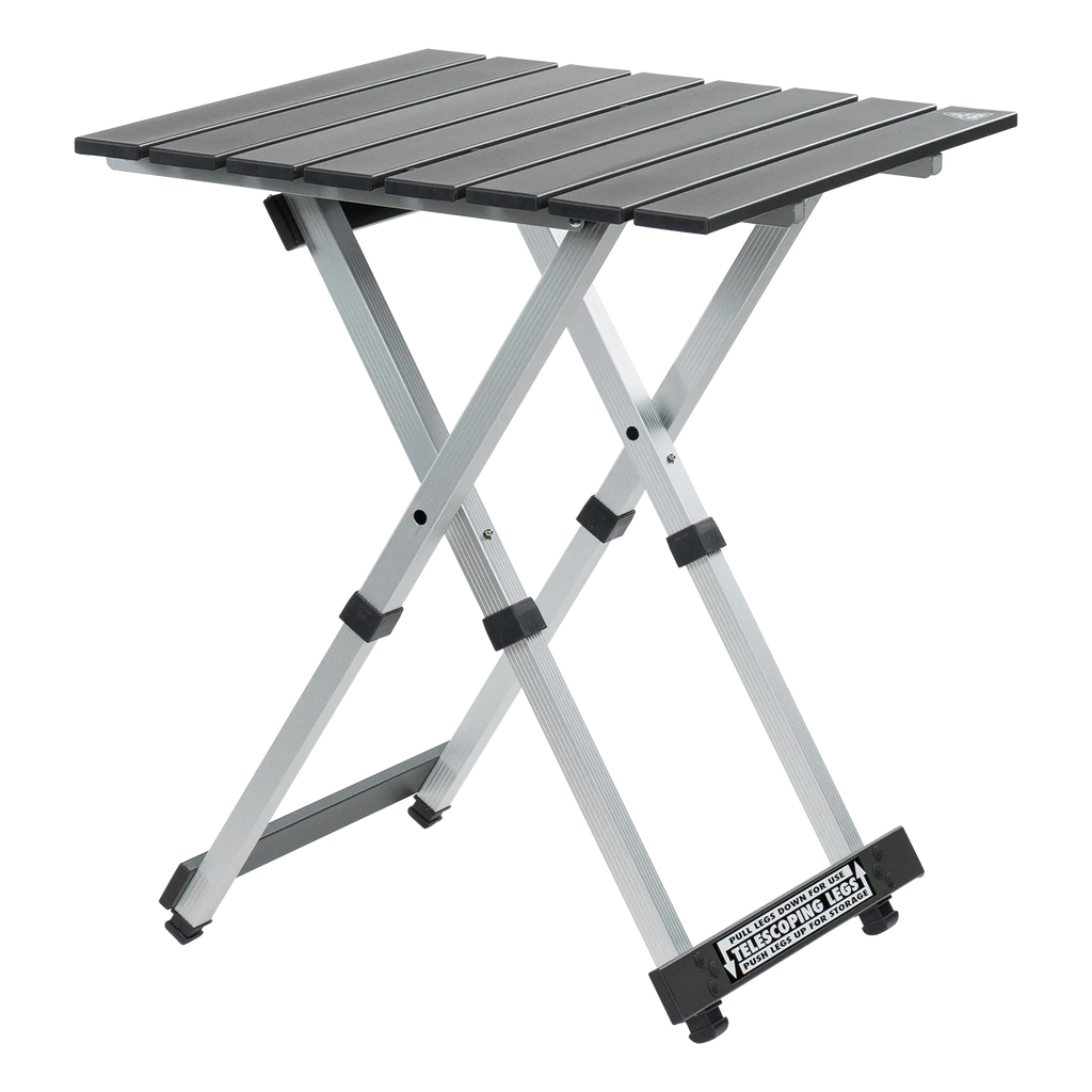 Heavy-Duty Grilling Compact Camp Table 20 - Choice 513 - Portable Camping Table with Heat-Resistant Countertop - Black Chrome