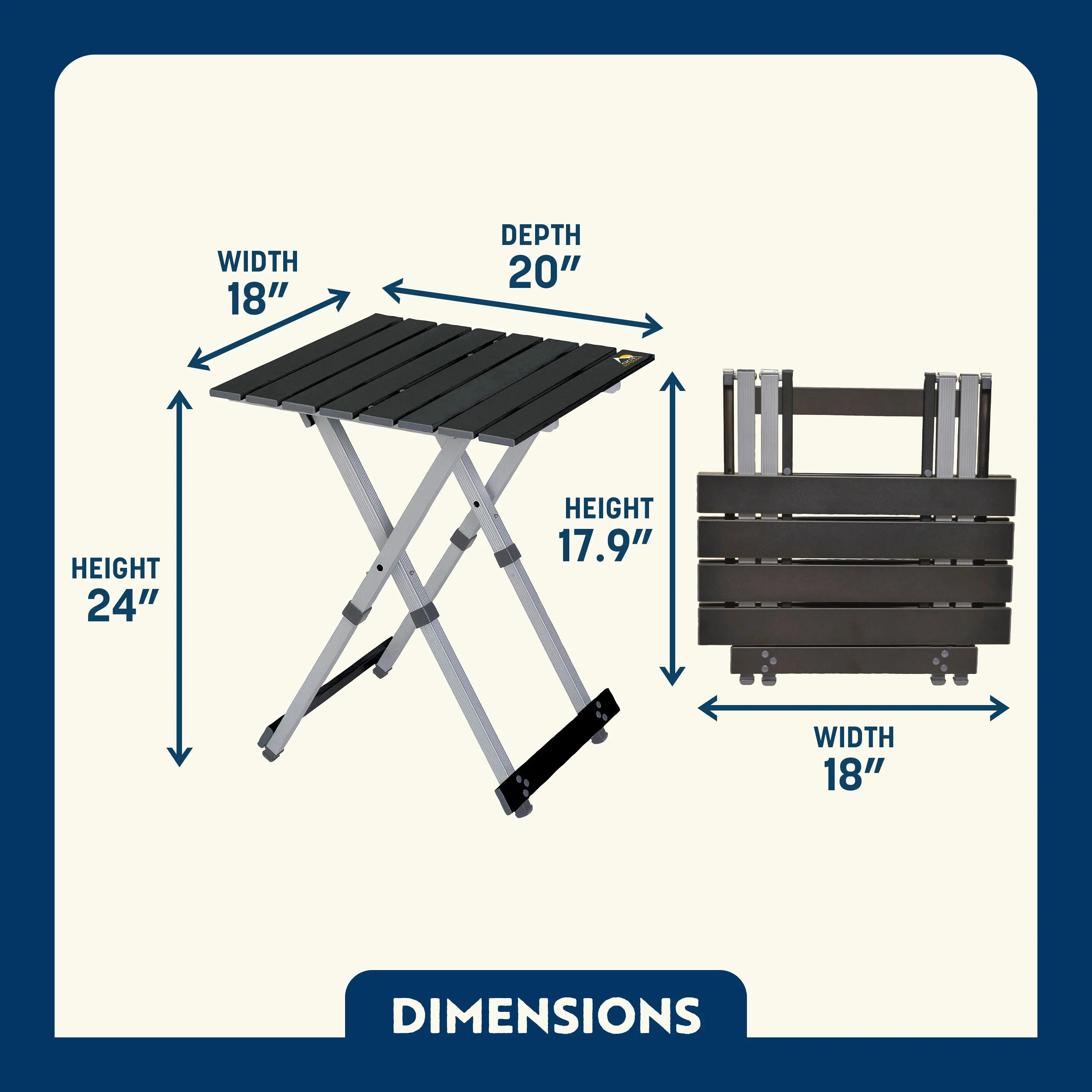 Heavy-Duty Grilling Compact Camp Table 20 - Choice 513 - Portable Camping Table with Heat-Resistant Countertop Detail