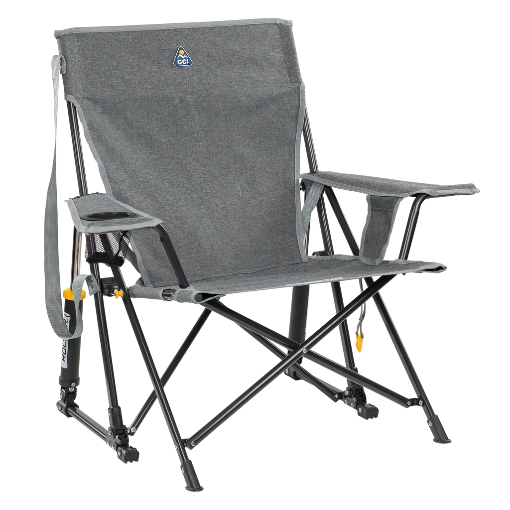 Heavy-Duty Freestyle Kickback Rocker - Choice 345 - Heavy-Duty Kickback Rocker with Beverage Holder - Heathered Pewter