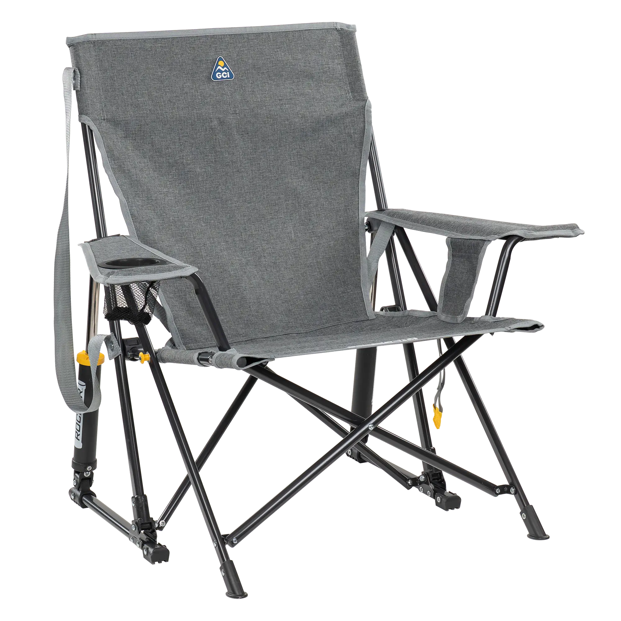 Heavy-Duty Freestyle Kickback Rocker - Choice 345 - Heavy-Duty Kickback Rocker with Beverage Holder - Heathered Pewter