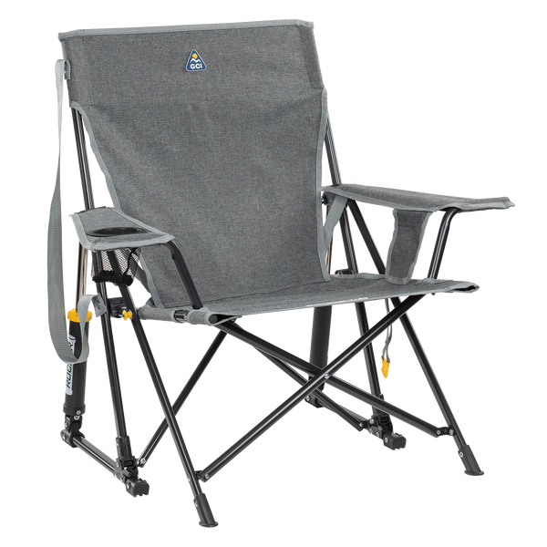 Heavy-Duty Freestyle Kickback Rocker - Choice 345 - Heavy-Duty Kickback Rocker with Beverage Holder - Heathered Pewter