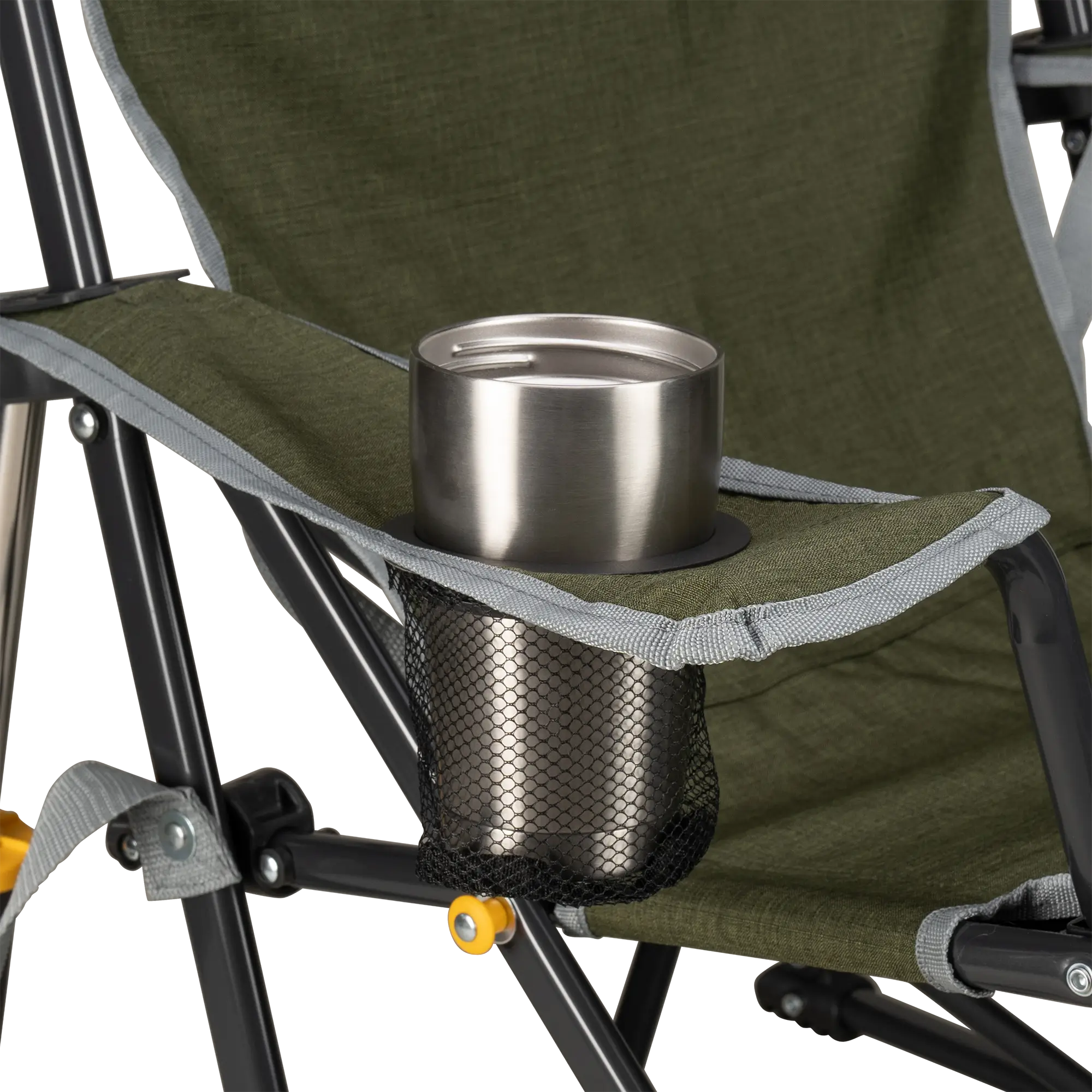 Heavy-Duty Freestyle Kickback Rocker - Choice 345 - Heavy-Duty Kickback Rocker with Beverage Holder Detail