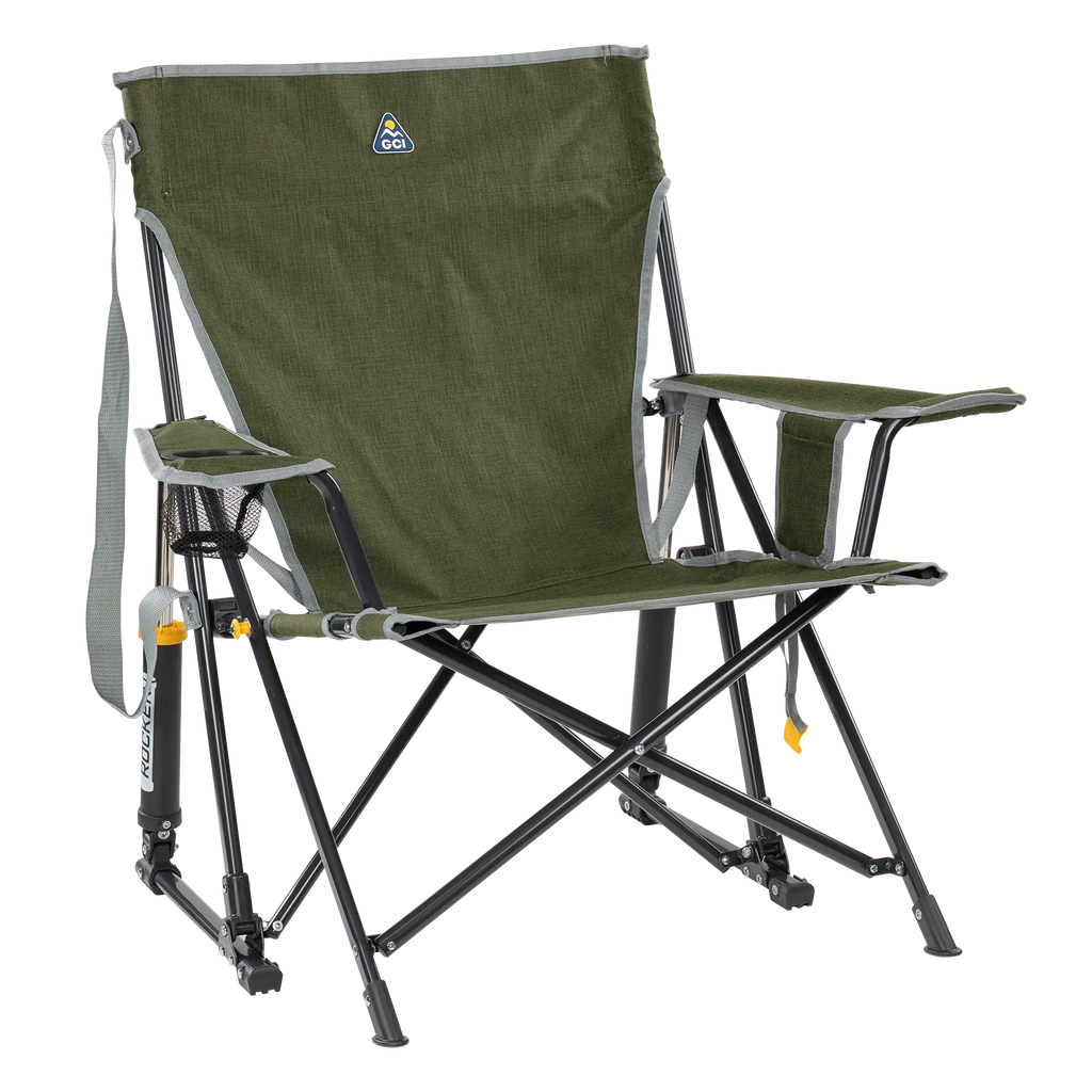 Heavy-Duty Freestyle Kickback Rocker - Choice 345 - Heavy-Duty Kickback Rocker with Beverage Holder - Heathered Loden