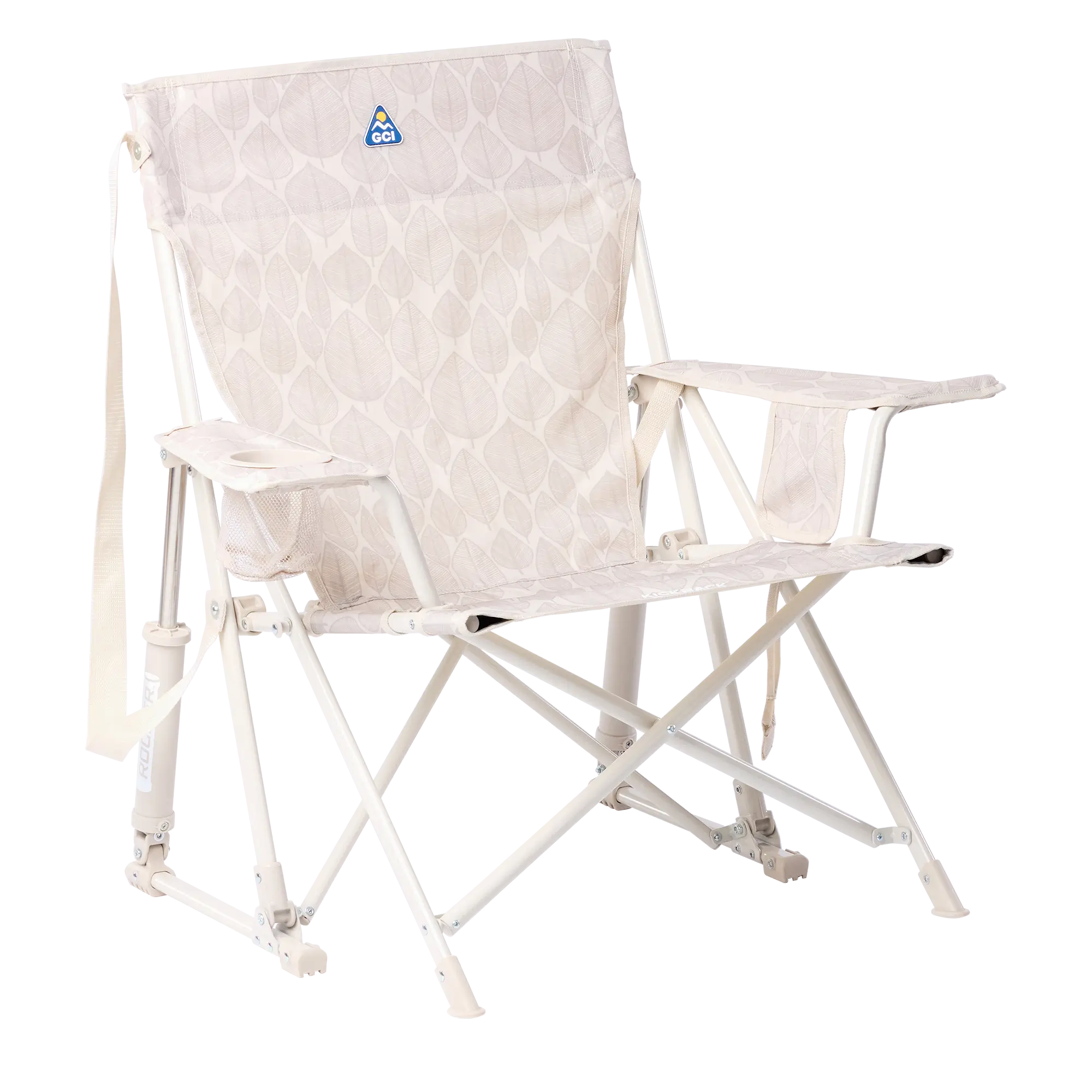 Heavy-Duty Freestyle Kickback Rocker - Choice 345 - Heavy-Duty Kickback Rocker with Beverage Holder - Soft Neutral Leaf