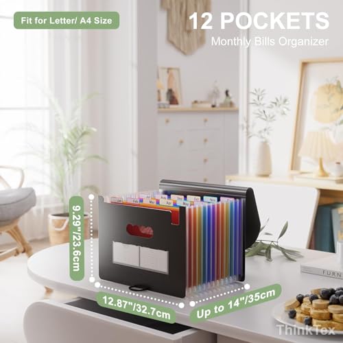Modern ThinkTex Accordion File Organizer, 12 - Pocket Expanding File Set