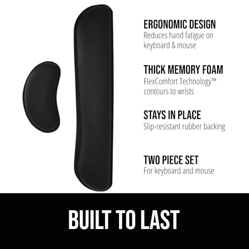 Eco-Friendly GORILLA GRIP Silky Memory Foam Wrist Rest for Computer Keyboard, Set