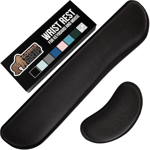 Eco-Friendly GORILLA GRIP Silky Memory Foam Wrist Rest for Computer Keyboard, Set