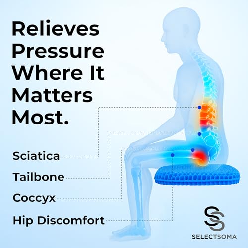 luxury SelectSoma Double-Thick Gel Seat Cushion for Long Sitting for Daily Use