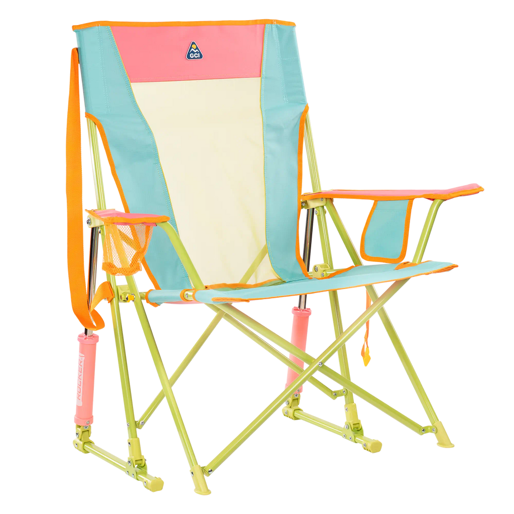 Smooth Motion Comfort Pro Rocker - Choice 375 - Heavy-Duty Kickback Rocker with Beverage Holder - Sweet Tea