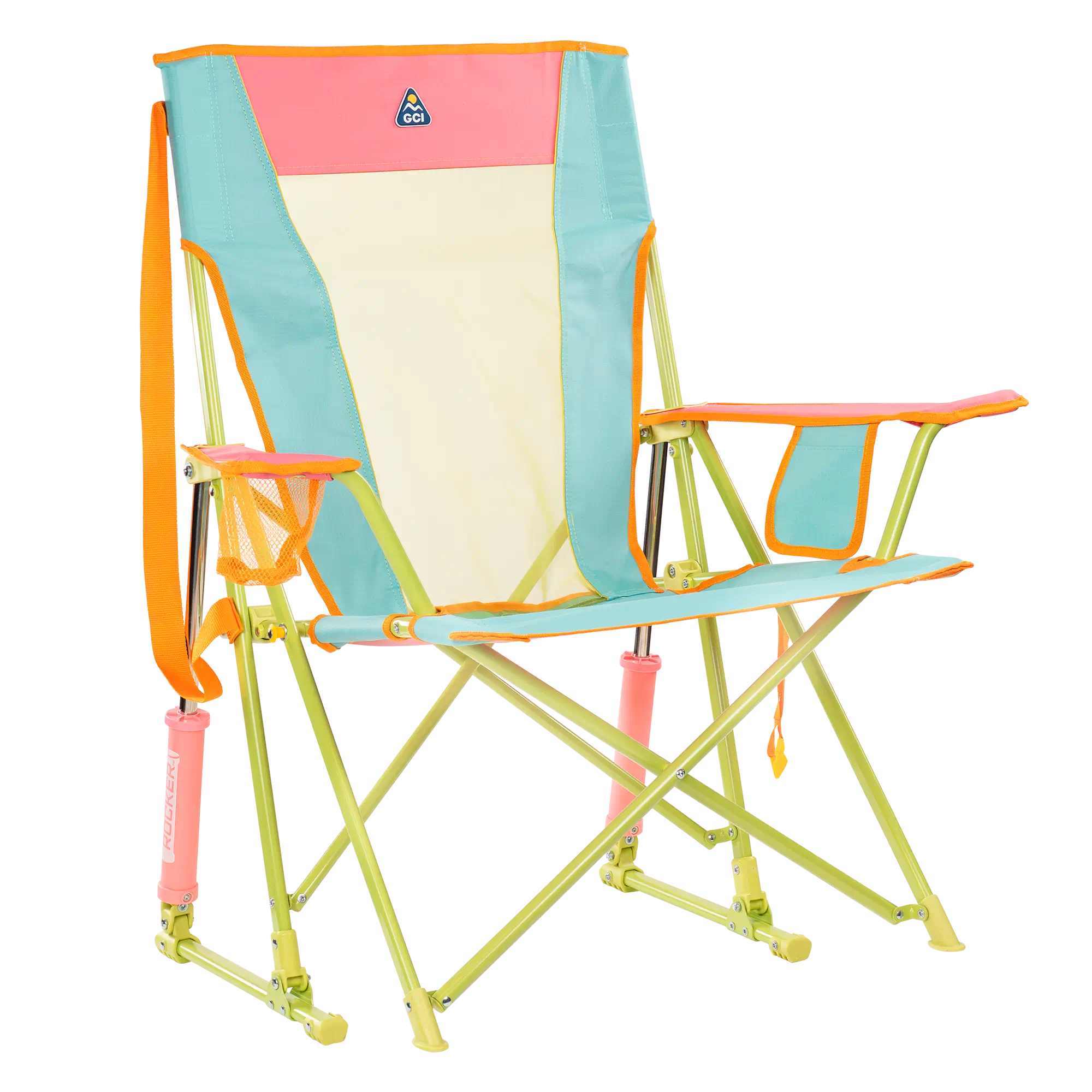 Smooth Motion Comfort Pro Rocker - Choice 375 - Heavy-Duty Kickback Rocker with Beverage Holder - Sweet Tea