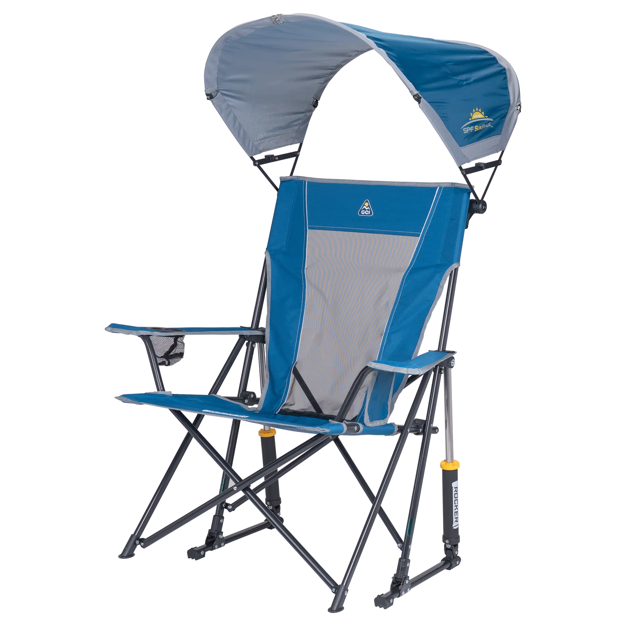 Patented Spring-Action SunShade Rocker - Choice 550 - Freestyle Rocker Portable Outdoor Folding Chair Detail