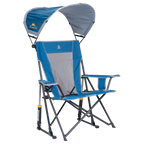 Patented Spring-Action SunShade Rocker - Choice 550 - Freestyle Rocker Portable Outdoor Folding Chair - Neptune Blue