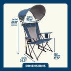 Patented Spring-Action SunShade Rocker - Choice 550 - Freestyle Rocker Portable Outdoor Folding Chair Detail