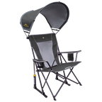 Patented Spring-Action SunShade Rocker - Choice 550 - Freestyle Rocker Portable Outdoor Folding Chair - Pewter