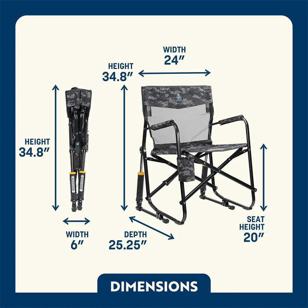 Patented Spring-Action Freestyle Rocker Elite - Choice 460 - Freestyle Rocker Portable Outdoor Folding Chair Detail
