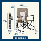 Patented Spring-Action Adjustable Rocker - Choice 573 - Patented Spring-Action Rocking Chair for Camping Detail