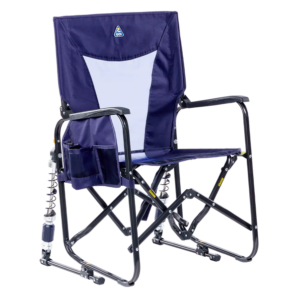 Patented Spring-Action Adjustable Rocker - Choice 573 - Patented Spring-Action Rocking Chair for Camping - Rich Blue