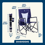 Patented Spring-Action Adjustable Rocker - Choice 573 - Patented Spring-Action Rocking Chair for Camping Detail